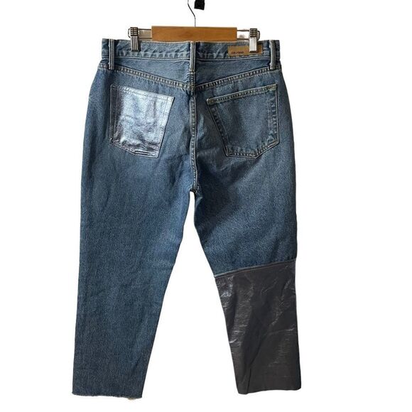 GRLFRND Helena Jean Revolve Two Face Silver Leather Splice Size 29 - Picture 6 of 10